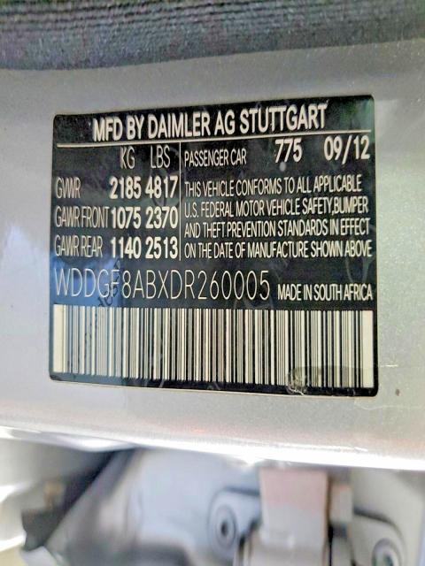 Aukcja sprzedaży 2013 Mercedes-benz C, vin: WDDGF8ABXDR260005, numer aukcji: 59336716