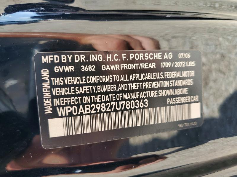Aukcja sprzedaży 2007 Porsche Cayman, vin: WP0AB29827U780363, numer aukcji: 61333876
