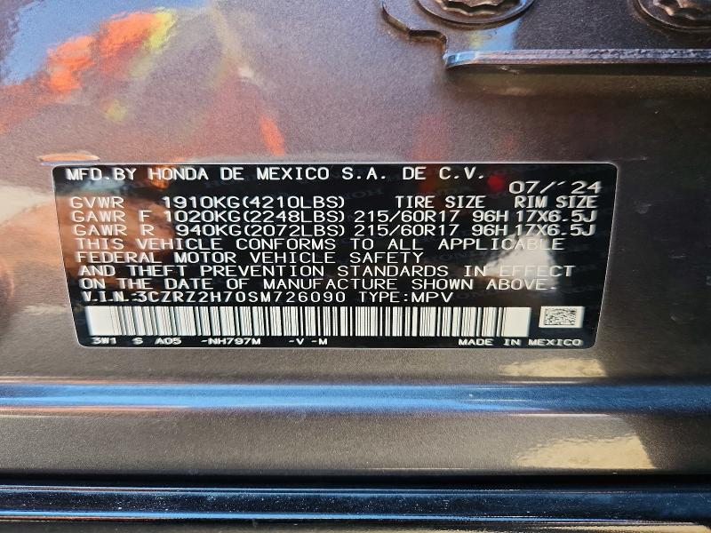 60224306 :رقم المزاد ، 3CZRZ2H70SM726090 vin ، 2025 Honda Hr-v مزاد بيع