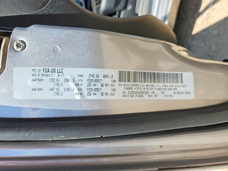 Aukcja sprzedaży 2017 Dodge Grand Caravan, vin: 2C4RDGBG4HR855963, numer aukcji: 58939066