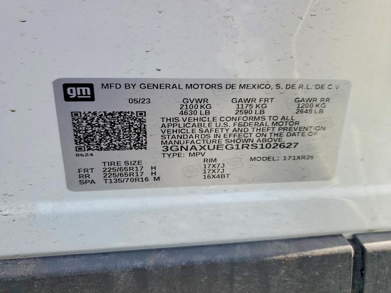 Продаж на аукціоні авто 2024 Chevrolet Equinox, vin: 3GNAXUEG1RS102627, номер лоту: 60172586