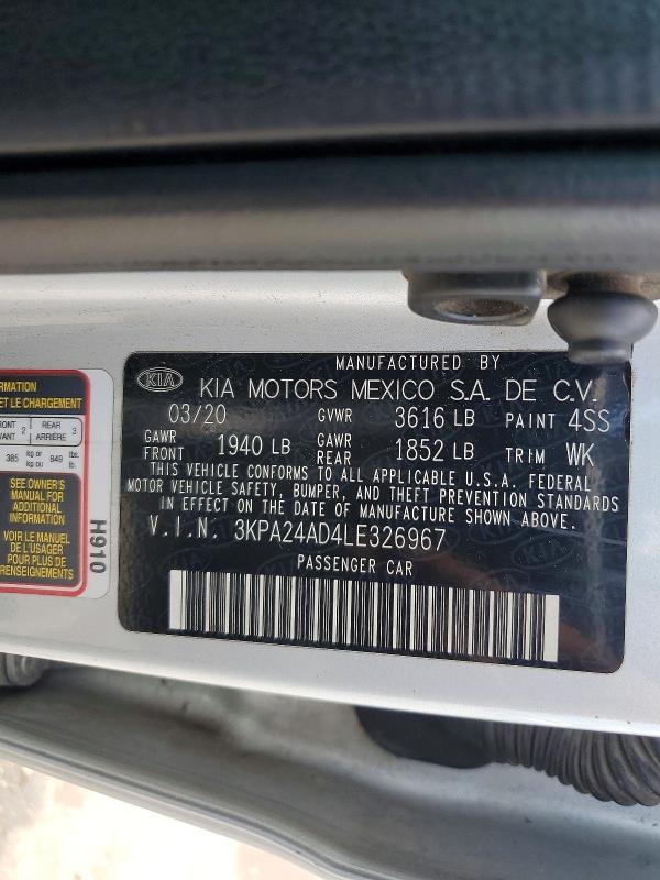 Aukcja sprzedaży 2020 Kia Rio, vin: 3KPA24AD4LE326967, numer aukcji: 62332946