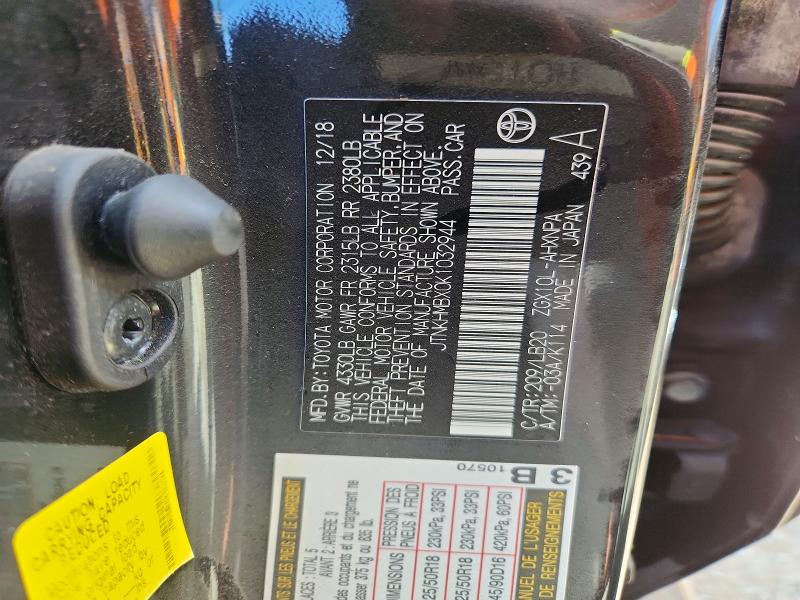 Aukcja sprzedaży 2019 Toyota C-hr, vin: JTNKHMBX0K1032944, numer aukcji: 60175596