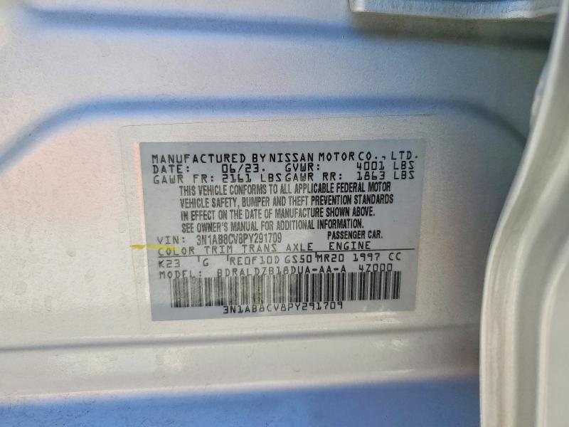 Продажа на аукционе авто 2023 Nissan Sentra, vin: 3N1AB8CV8PY291709, номер лота: 60505386
