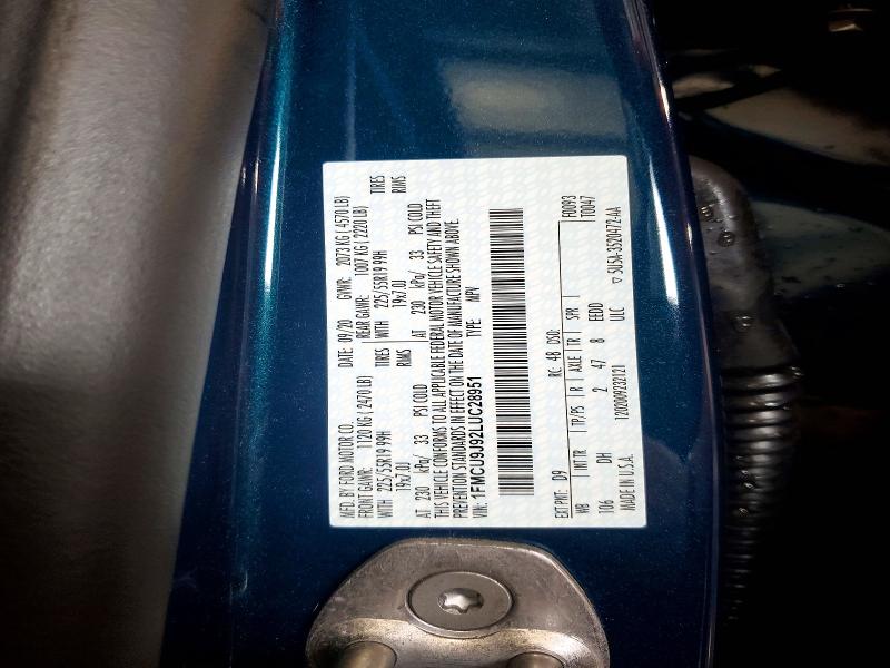 59857836 :رقم المزاد ، 1FMCU9J92LUC28951 vin ، 2020 Ford Escape مزاد بيع