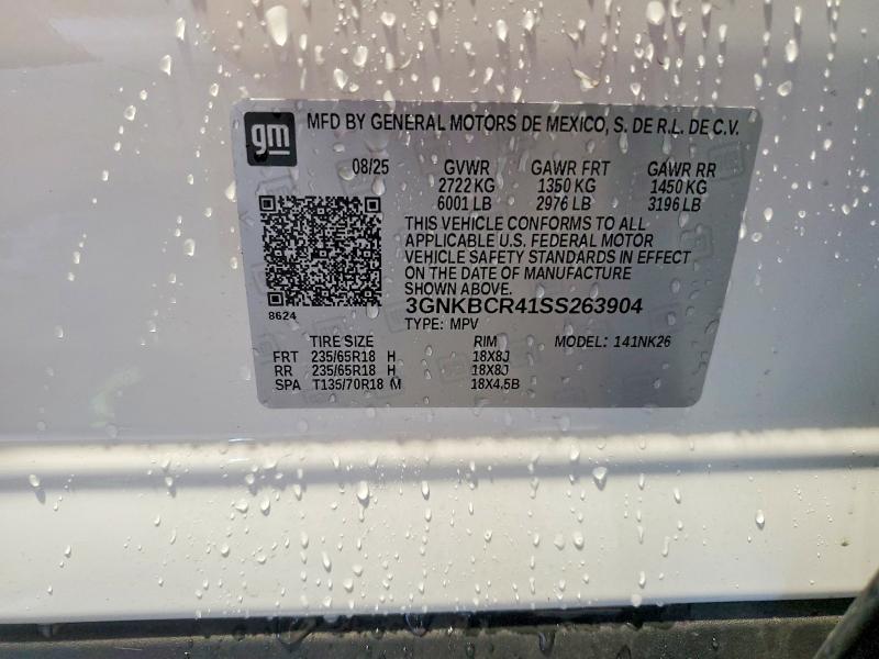 Продажа на аукционе авто 2025 Chevrolet Blazer, vin: 3GNKBCR41SS263904, номер лота: 60696106