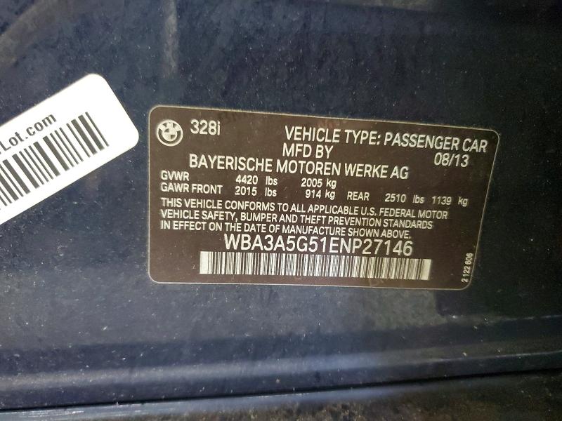 Продаж на аукціоні авто 2014 Bmw 328, vin: WBA3A5G51ENP27146, номер лоту: 59842426
