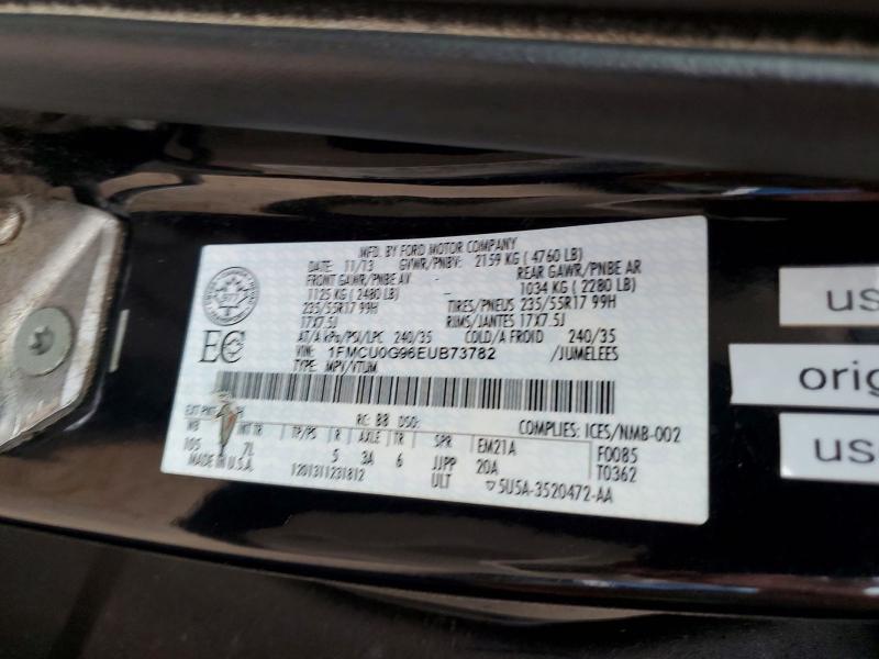 2014 Ford Escape მანქანა იყიდება აუქციონზე, vin: 1FMCU0G96EUB73782, აუქციონის ნომერი: 61158326