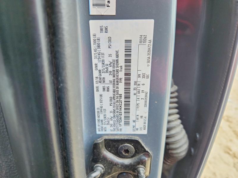 2019 Ford F150 მანქანა იყიდება აუქციონზე, vin: 1FTEW1E51KKC27185, აუქციონის ნომერი: 61547826
