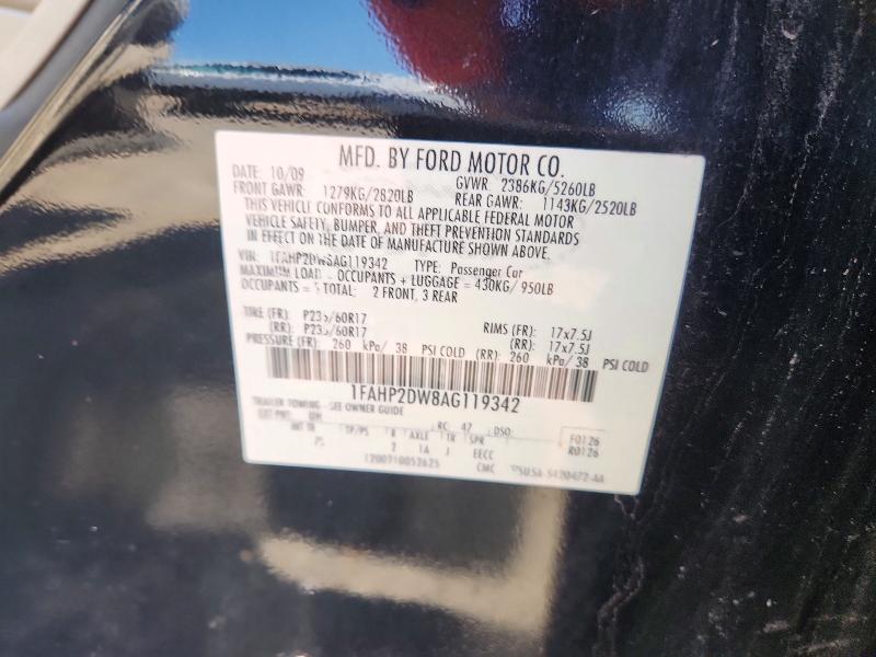 Продажа на аукционе авто 2010 Ford Taurus, vin: 1FAHP2DW8AG119342, номер лота: 85629965