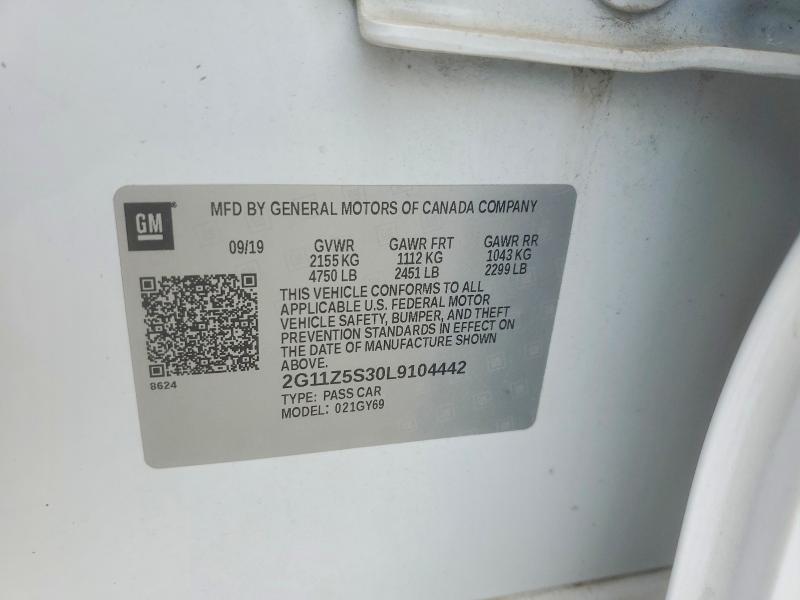 2020 Chevrolet Impala მანქანა იყიდება აუქციონზე, vin: 2G11Z5S30L9104442, აუქციონის ნომერი: 62602816