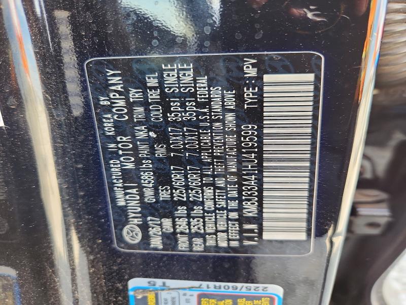 Продажа на аукционе авто 2017 Hyundai Tucson, vin: KM8J33A41HU419599, номер лота: 60950676