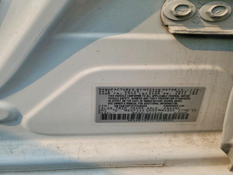 2015 Nissan Sentra მანქანა იყიდება აუქციონზე, vin: 3N1AB7AP7FY248024, აუქციონის ნომერი: 61150976