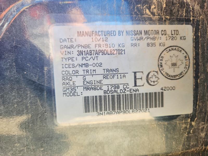 Продажа на аукционе авто 2013 Nissan Sentra, vin: 3N1AB7AP9DL627021, номер лота: 60420236