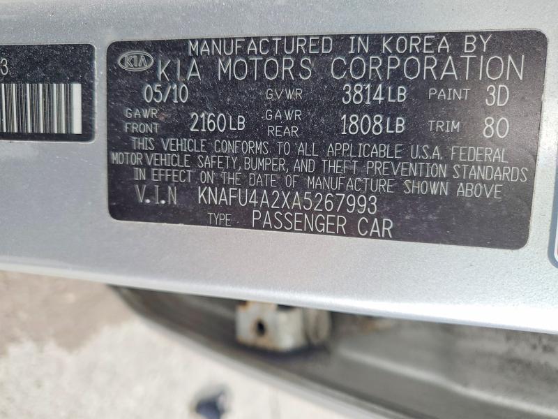 Aukcja sprzedaży 2010 Kia Forte, vin: KNAFU4A2XA5267993, numer aukcji: 60810556