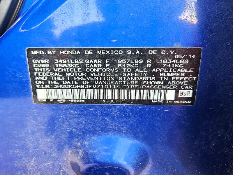 Продаж на аукціоні авто 2015 Honda Fit, vin: 3HGGK5H83FM710114, номер лоту: 60530036