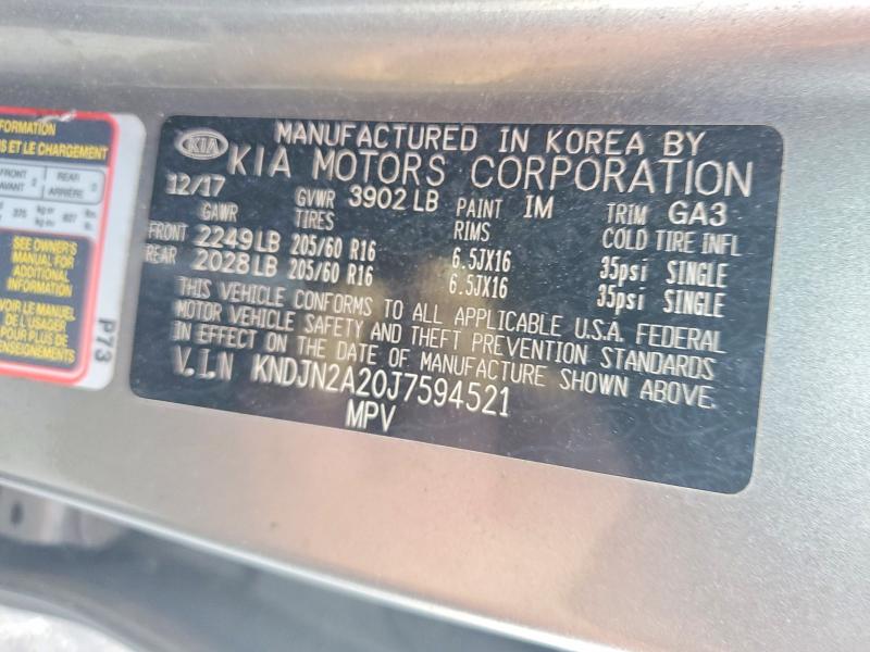 Aukcja sprzedaży 2018 Kia Soul, vin: KNDJN2A20J7594521, numer aukcji: 62448916