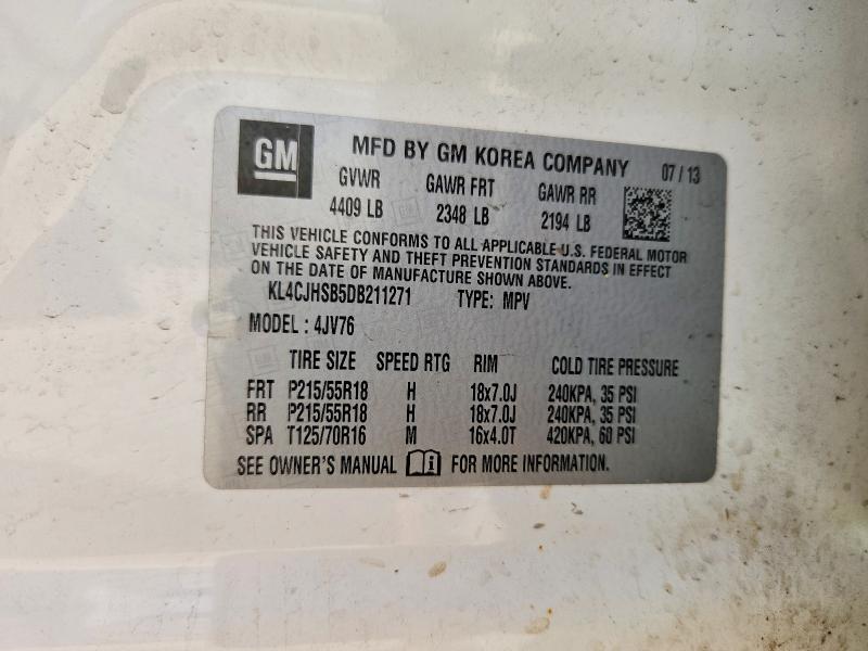 Aukcja sprzedaży 2013 Buick Encore, vin: KL4CJHSB5DB211271, numer aukcji: 61502076
