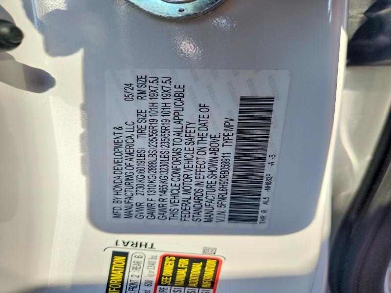 Продажа на аукционе авто 2024 Honda Odyssey, vin: 5FNRL6H90RB059911, номер лота: 60466886