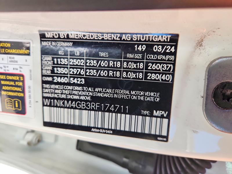 Продажа на аукционе авто 2024 Mercedes-benz Glc, vin: W1NKM4GB3RF174711, номер лота: 60447496