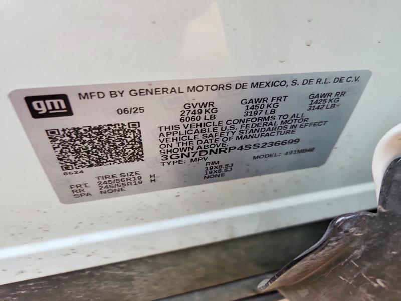 61540176 :رقم المزاد ، 3GN7DNRP4SS236699 vin ، 2025 Chevrolet Equinox مزاد بيع