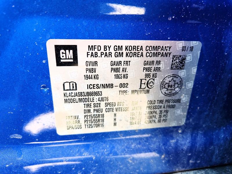 Продажа на аукционе авто 2018 Buick Encore, vin: KL4CJASB3JB669653, номер лота: 60460946