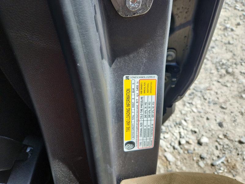 Aukcja sprzedaży 2020 Chevrolet Traverse, vin: 1GNEVJKW3LJ125515, numer aukcji: 58112046