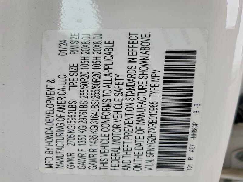 Продаж на аукціоні авто 2024 Honda Pilot, vin: 5FNYG2H7XRB010965, номер лоту: 62463886