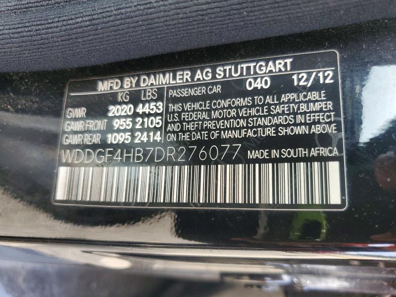 62342266 :رقم المزاد ، WDDGF4HB7DR276077 vin ، 2013 Mercedes-benz C مزاد بيع