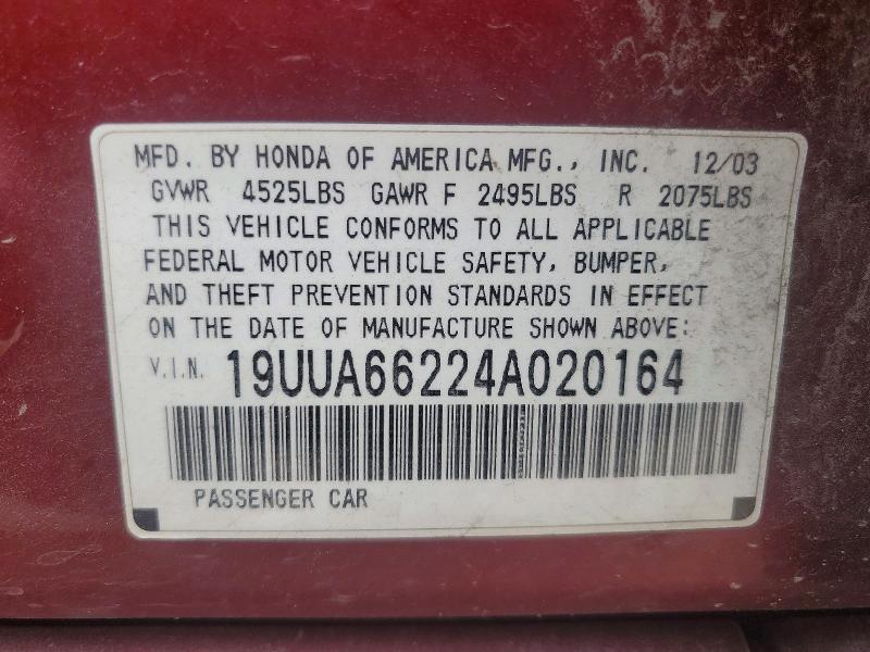 Aukcja sprzedaży 2004 Acura Tl, vin: 19UUA66224A020164, numer aukcji: 60226446