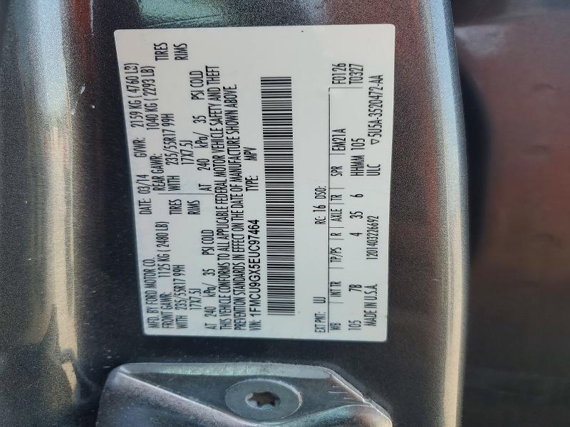 62334876 :رقم المزاد ، 1FMCU9GX5EUC97464 vin ، 2014 Ford Escape مزاد بيع