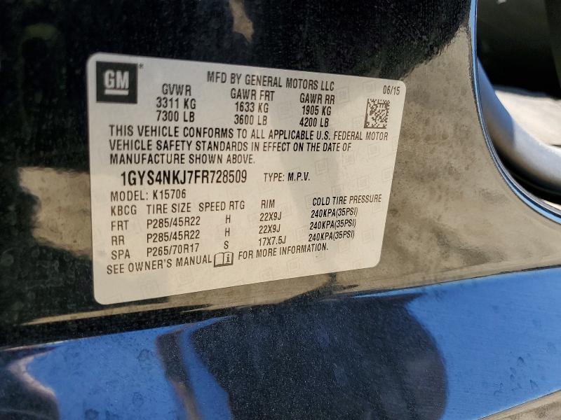 62840786 :رقم المزاد ، 1GYS4NKJ7FR728509 vin ، 2015 Cadillac Escalade مزاد بيع