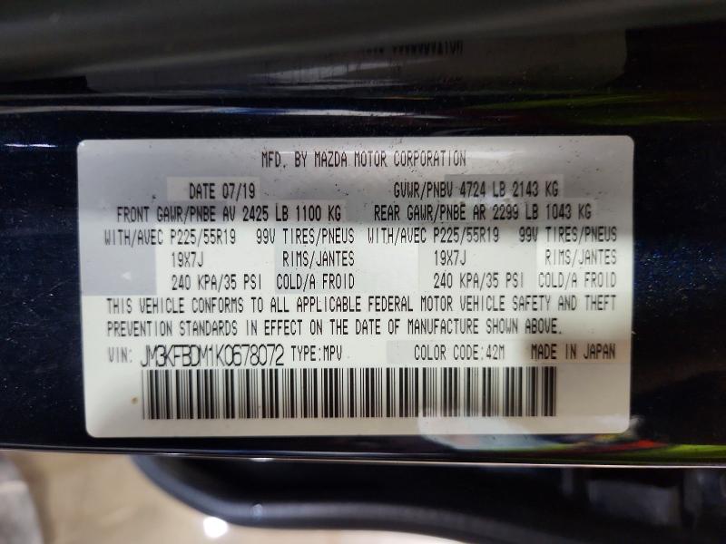 Aukcja sprzedaży 2019 Mazda Cx-5, vin: JM3KFBDM1K0678072, numer aukcji: 60218606