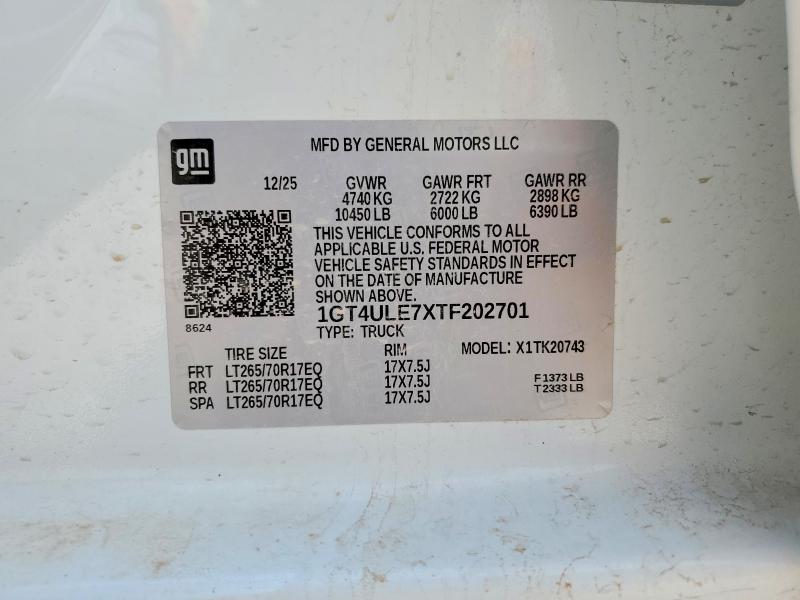 Aukcja sprzedaży 2026 Gmc Sierra, vin: 1GT4ULE7XTF202701, numer aukcji: 59641846