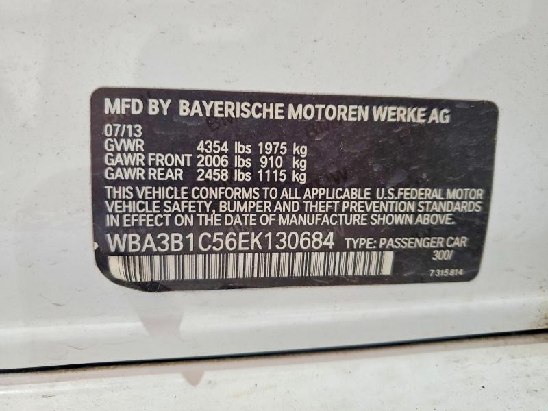61926296 :رقم المزاد ، WBA3B1C56EK130684 vin ، 2014 Bmw 320 مزاد بيع