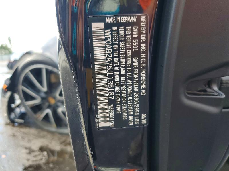 Aukcja sprzedaży 2018 Porsche Panamera, vin: WP0AB2A75JL135187, numer aukcji: 62457686