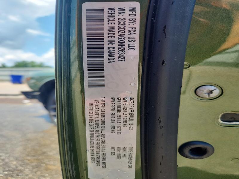 2022 Dodge Challenger მანქანა იყიდება აუქციონზე, vin: 2C3CDZAGXNH263427, აუქციონის ნომერი: 59908206
