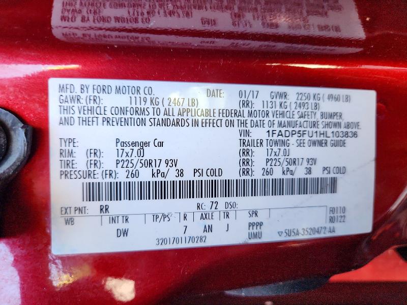 Auction sale of the 2017 Ford C-max, vin: 1FADP5FU1HL103836, lot number: 63370406