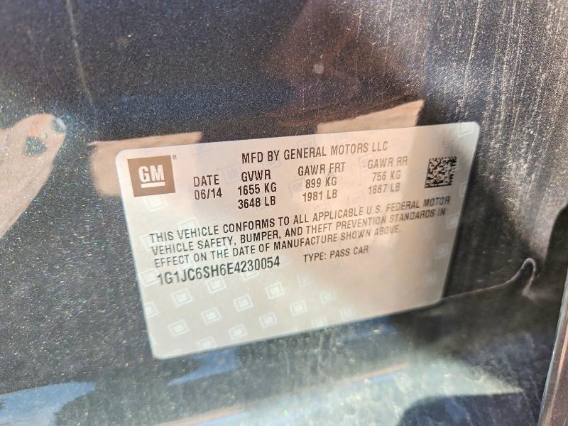 59619946 :رقم المزاد ، 1G1JC6SH6E4230054 vin ، 2014 Chevrolet Sonic مزاد بيع
