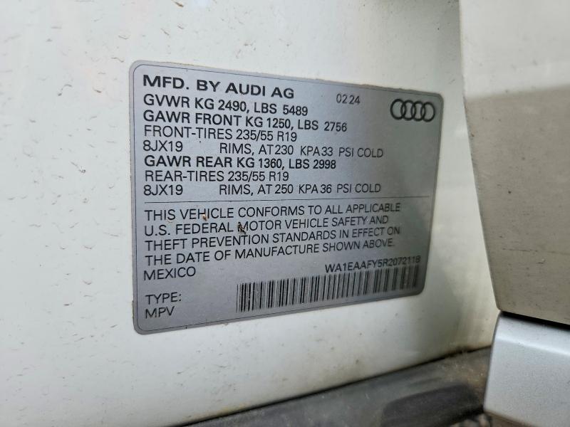 Aukcja sprzedaży 2024 Audi Q5, vin: WA1EAAFY5R2072118, numer aukcji: 59823306