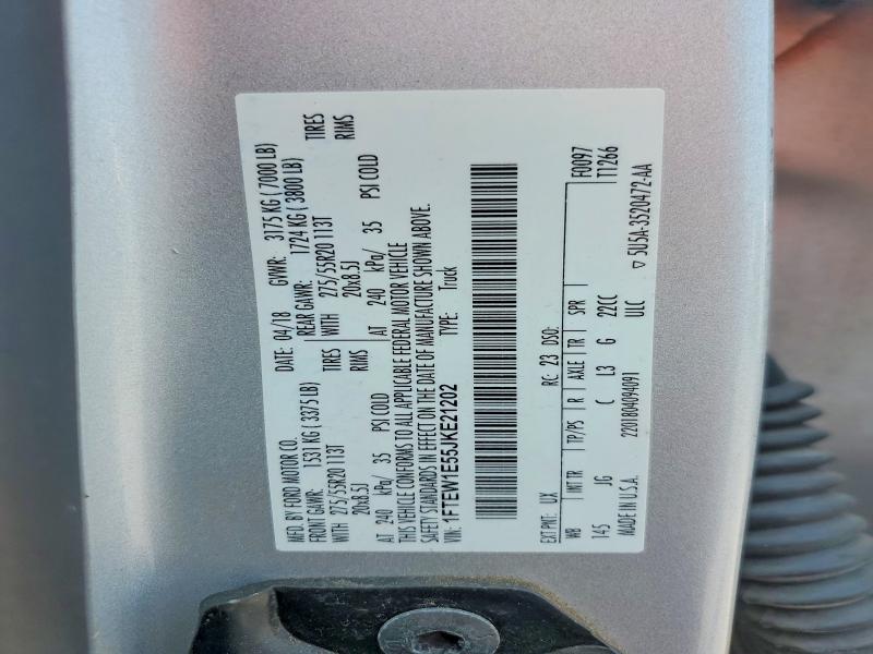 63189226 :رقم المزاد ، 1FTEW1E55JKE21202 vin ، 2018 Ford F150 مزاد بيع