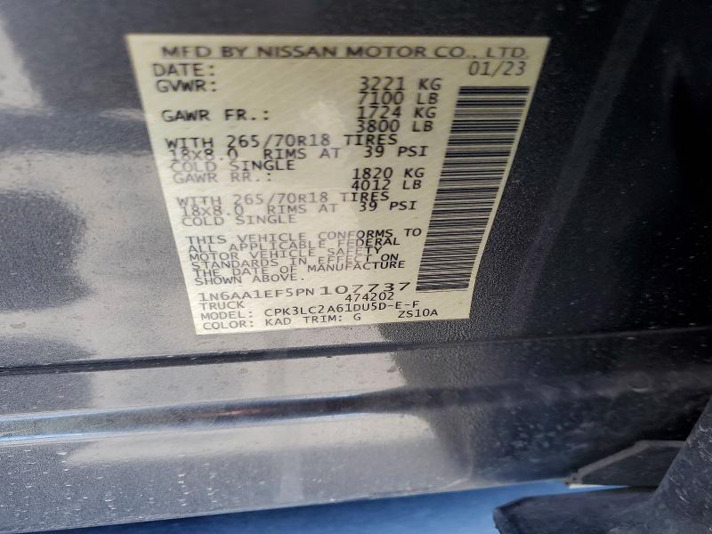 Продаж на аукціоні авто 2023 Nissan Titan, vin: 1N6AA1EF5PN107737, номер лоту: 60420536