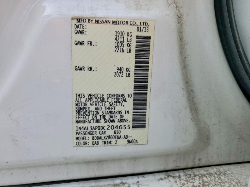 59853036 :رقم المزاد ، 1N4AL3AP0DC204655 vin ، 2013 Nissan Altima مزاد بيع