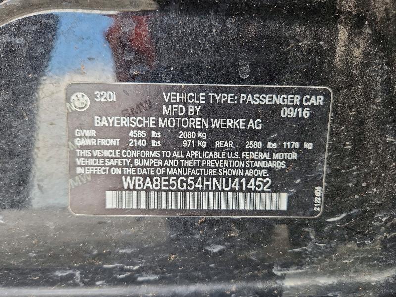 Aukcja sprzedaży 2017 Bmw 320, vin: WBA8E5G54HNU41452, numer aukcji: 62795916