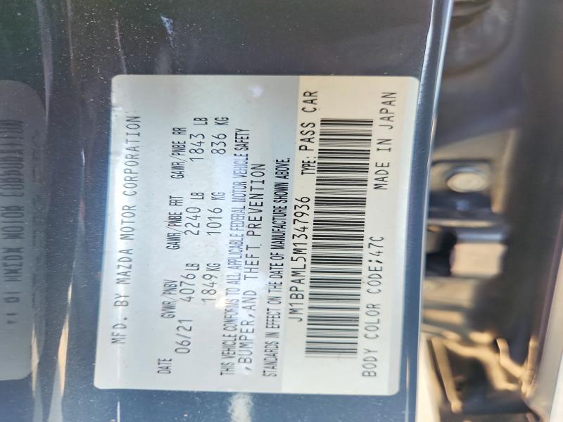 Продаж на аукціоні авто 2021 Mazda 3, vin: JM1BPAML5M1347936, номер лоту: 62720516