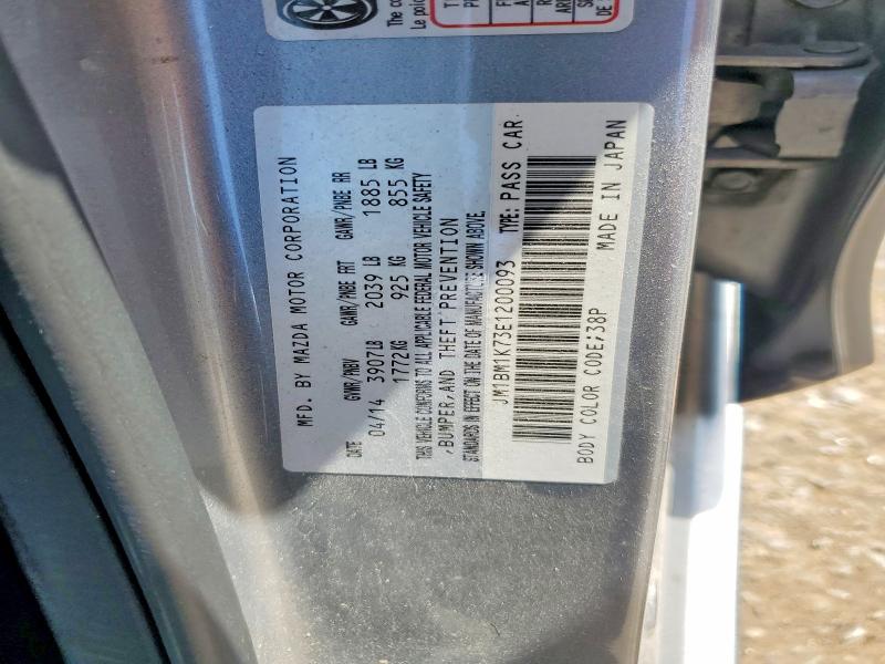 Продаж на аукціоні авто 2014 Mazda 3, vin: JM1BM1K73E1200093, номер лоту: 59590976