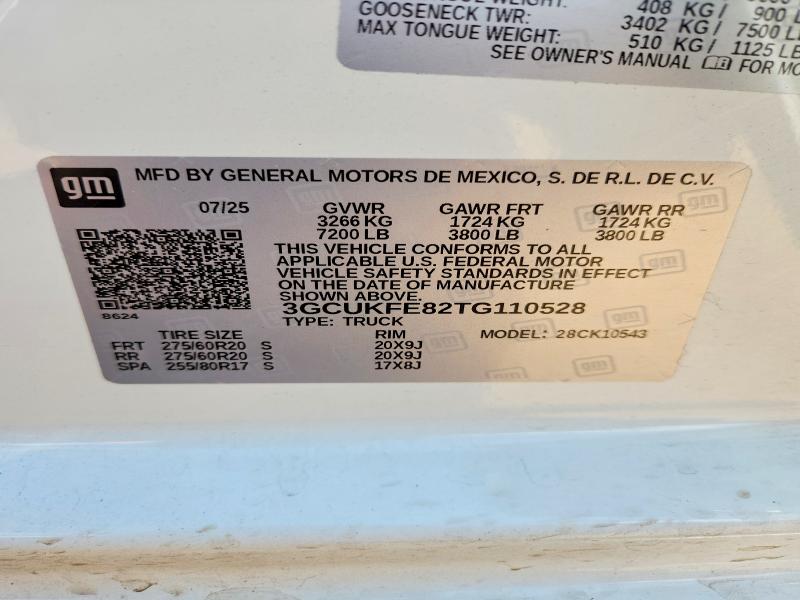 Продажа на аукционе авто 2026 Chevrolet Silverado, vin: 3GCUKFE82TG110528, номер лота: 60235406