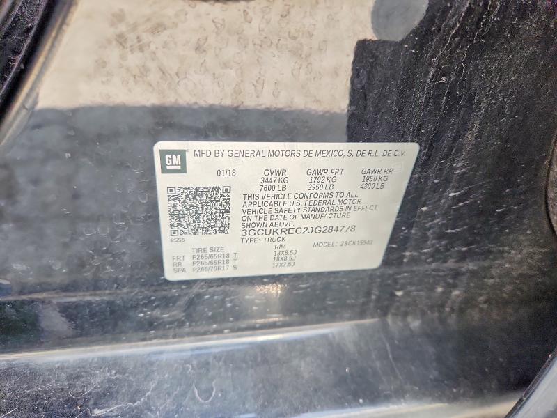 60201546 :رقم المزاد ، 3GCUKREC2JG284778 vin ، 2018 Chevrolet Silverado مزاد بيع