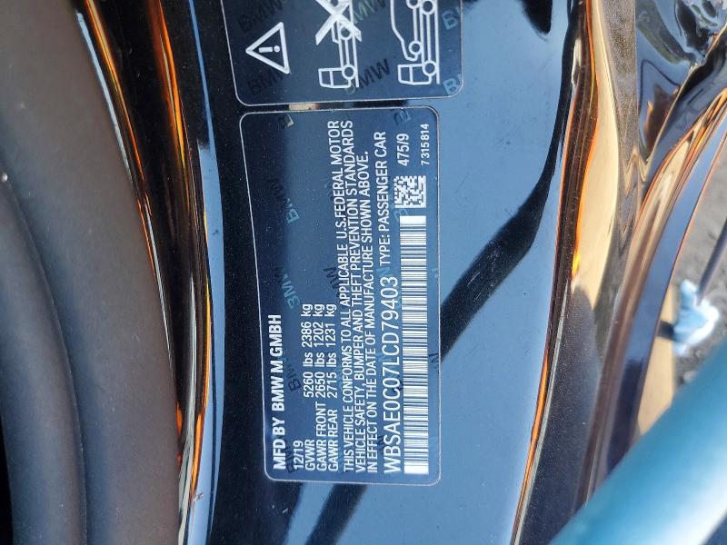 Продажа на аукционе авто 2020 Bmw M8, vin: WBSAE0C07LCD79403, номер лота: 61663966
