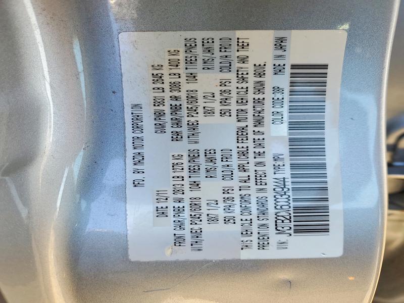 61566836 :رقم المزاد ، JM3TB2CV6C0349444 vin ، 2012 Mazda Cx-9 مزاد بيع